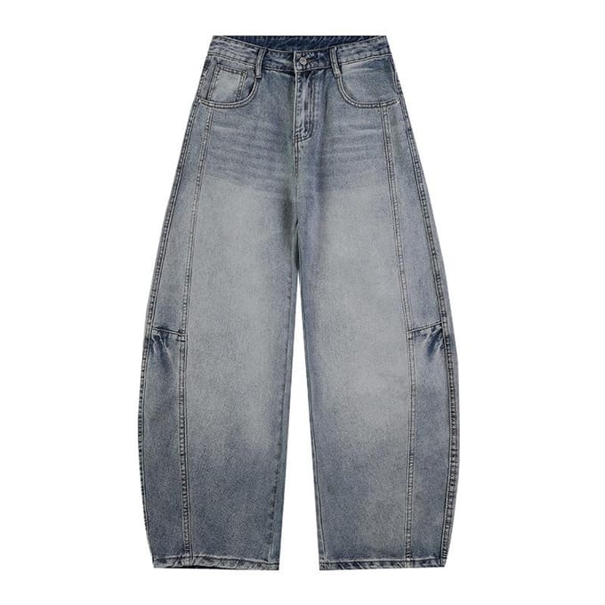 Amerikaanse High Street Wassing Scimitar Jeans Heren Knappe Broek XL gray
