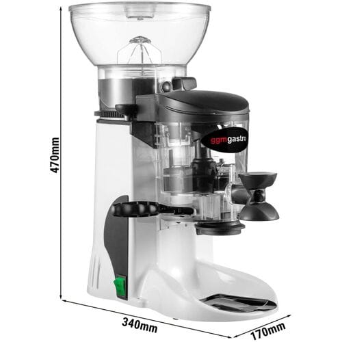 GGM Gastro Kaffeemühle - 1kg - 77dB - Mit Dosierer - Weiß Wit