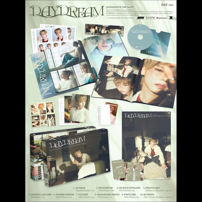 JANGHANEUM Le 2ème EP [DAYDREAM] ] (JOUR version.  Version DREAM) + Cadeau gratuit Random ver. gray