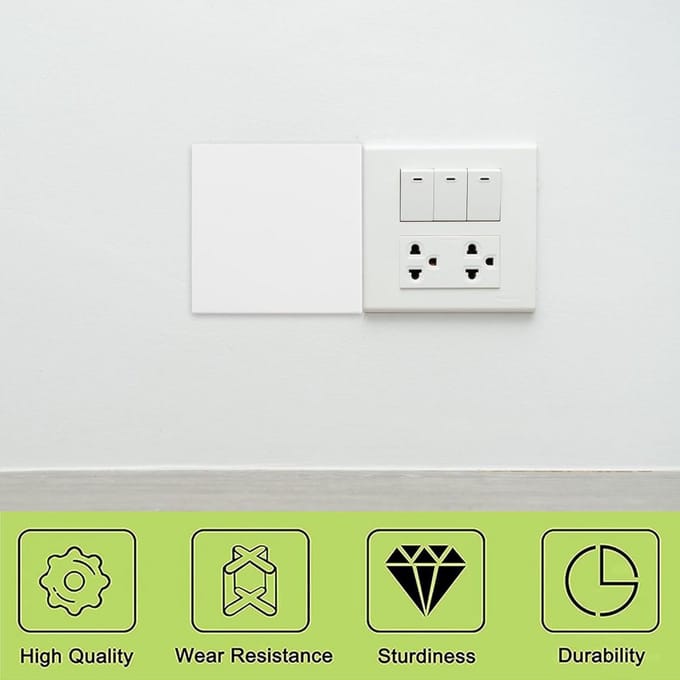 Dubbele afdekplaat wit voor stopcontacten en wandopeningen 120x120 mm set van 2