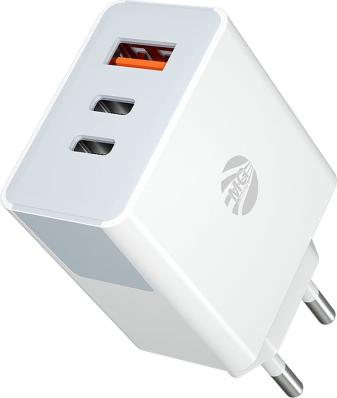 MG - Universeel Adapter - 40W - Super Fast Charging - Wit - 3 Poorten - 2x Type C 1x usb