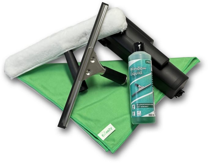Professionele Glasreinigingsset 5in1 35cm - QleaZy Bucket & 105cm nylon riem
