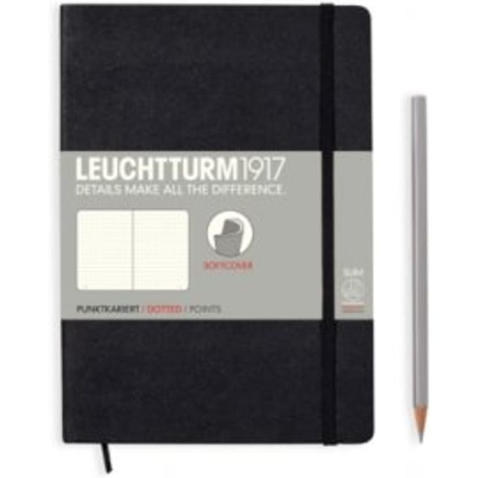 Leuchtturm1917 Notitieboek Medium - Softcover - Puntjes - Zwart