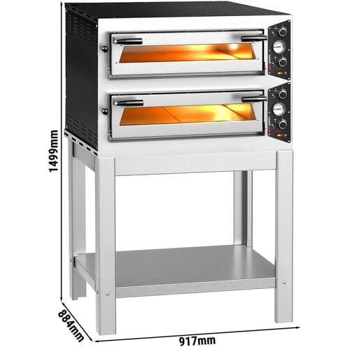 GGM Gastro Elektro Pizzaofen - 4+4x 30cm - Manuell - inkl. Untergestell