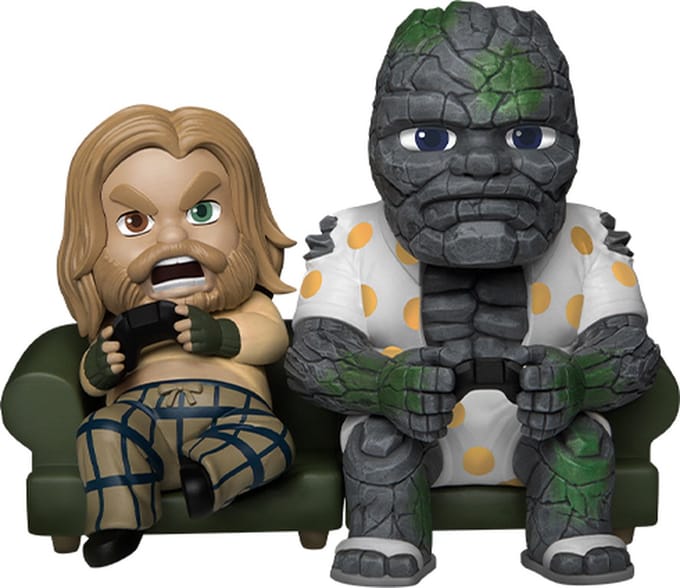 Beast Kingdom - Marvel - Avengers: Endgame - Bro Thor Serie - Endgame Bro Thor & Korg - Gametijd - Beeld - 9cm