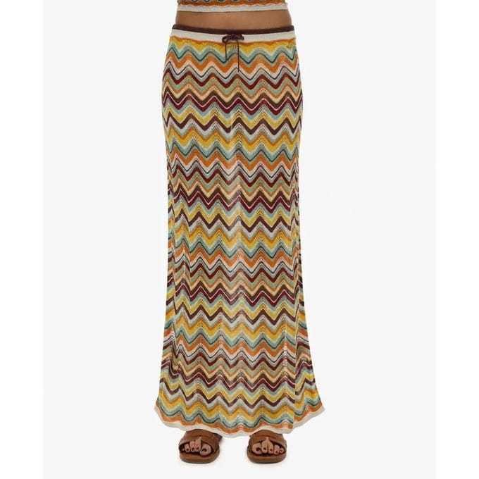 Superdry - Gebreide maxi-kokerrok met zigzagpatroon - Dames - Rokken