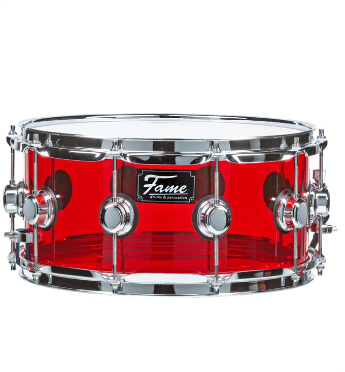 Fame Crystallica Snare 14"x6,5" Red Acryl - Snare drum