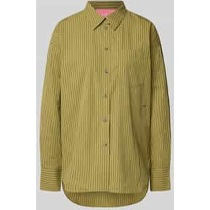 relaxed fit overhemdblouse van pure katoen model 'JAMIE'
