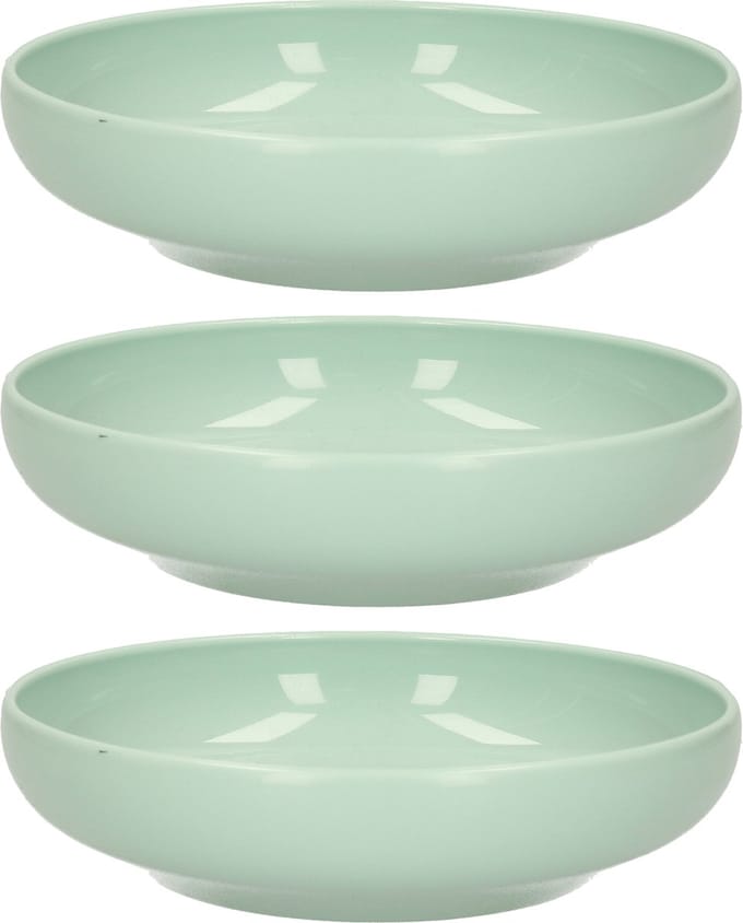 Plasticforte Kommetje/schaaltje - 6x - mintgroen - D16 x 4 cm - 520 ml - kunststof