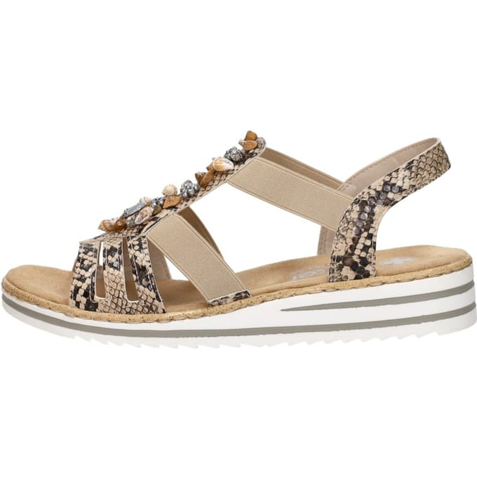 Rieker Sandalen Plat Sandalen Plat - Beige - Maat 42