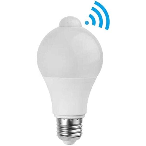 Aigostar Set van 10 E27 LED Lampen met Sensor - 6 Watt 480 lumen - 6500K daglicht wit - PIR Bewegingsensor - Schemerschakelaar