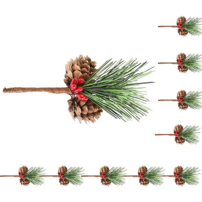 Mini Kerstboom Accessoires Pijnappels Pijntakken Kerstversieringen Kleine Bloemstukjes beige