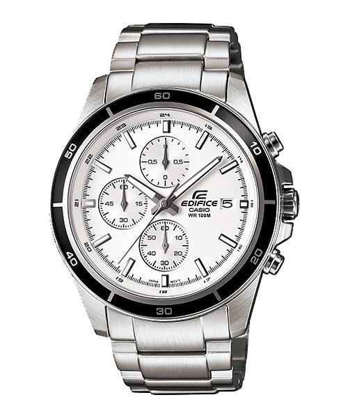 Montre analogique à quartz pour homme Casio en acier inoxydable 100M Étanche EFR-526D-7AV blanc