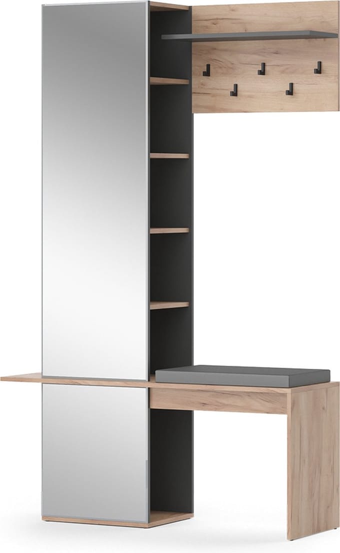 Vicco Adeline Garderobe – 120 x 190 cm Krachtige eik goud