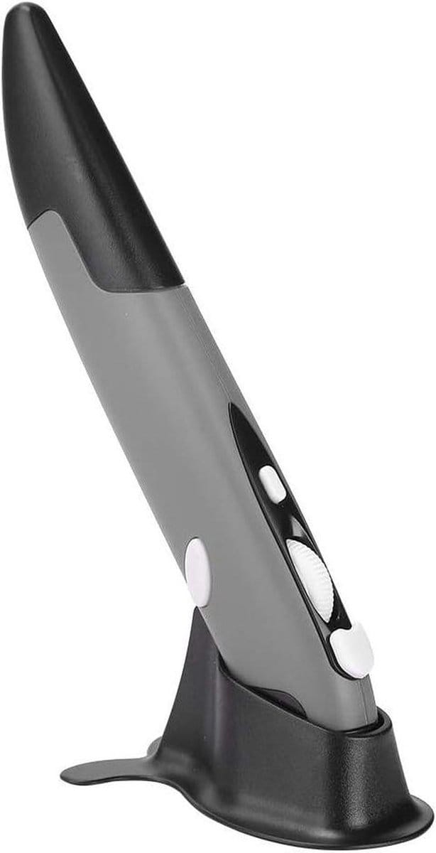 Pen Muis - Verticale Muis - Productief Werken - Ergonomisch Ontwerp - 10 Meter Bereik - Grijs