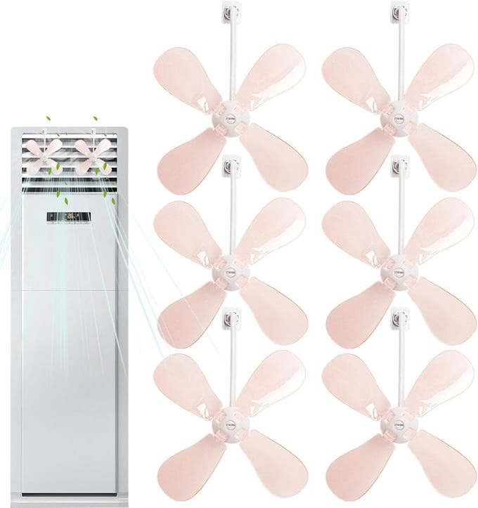 Airconditioner Deflector - Windscherm Ventilator - Tochtvrij Koelen - Universele Pasvorm - 6 Stuks - Roze