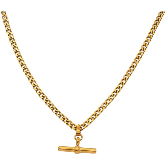 Collier de mode vintage Bijoux Acier inoxydable Simple Géométrique Forme en T Collier beige