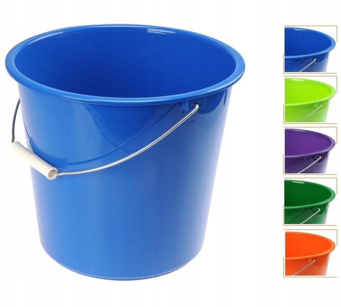 Ravi - Huishoudelijke Emmer - 10L - Metalen Handgreep - Multicolor