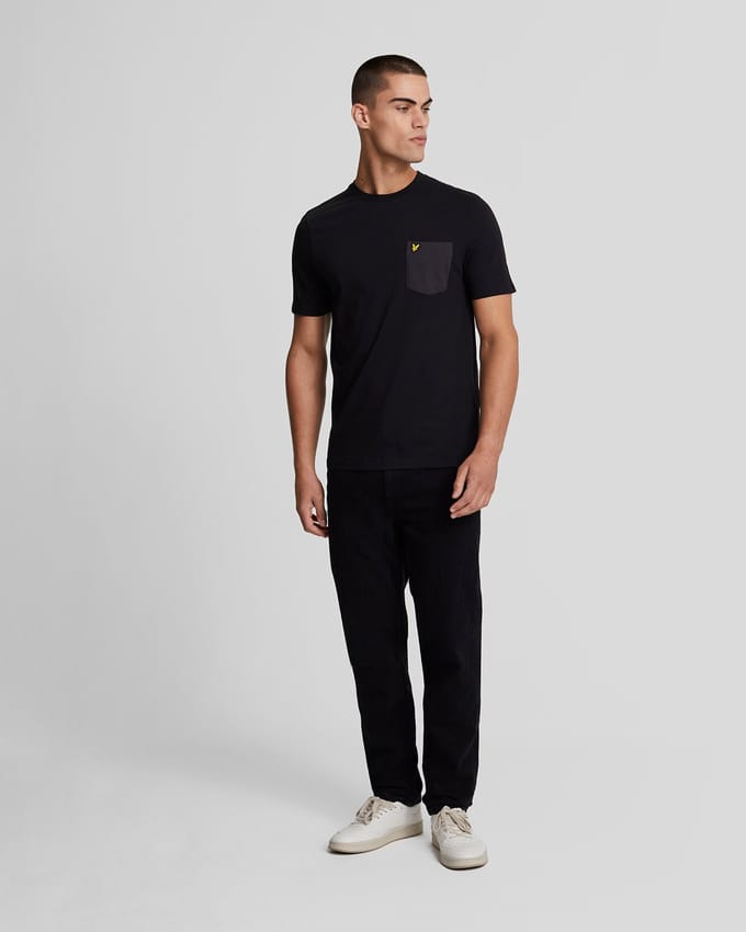 Lyle & Scott Bristol zwart T-shirt met tonale zak