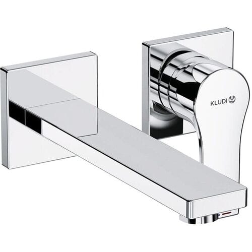 Kludi ZENTA SL washbasin 2 HIGH wall-mounted single-lever mixer projection 18 cm, two-piece rosette chrome 482440565