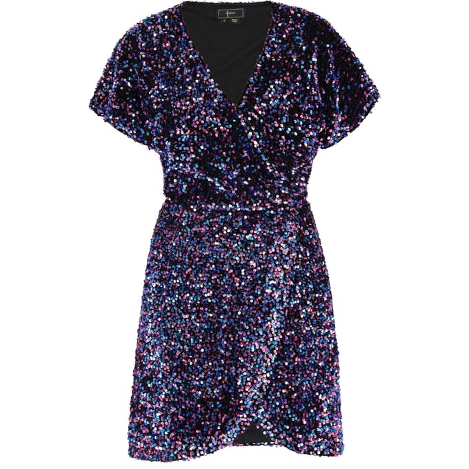 Faina Jurk Dames blauw roze