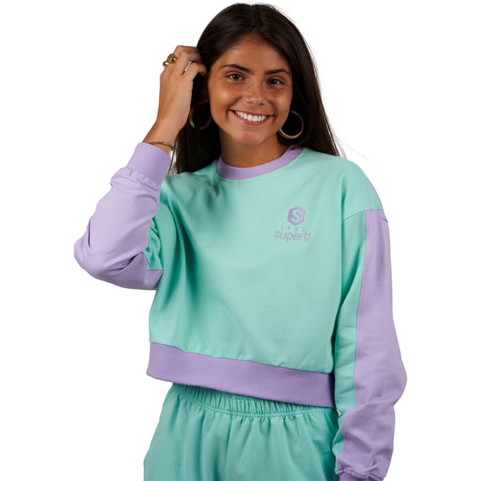 Be Happy RSC-S2102 dames sweatshirt met korte mouwen en ronde hals