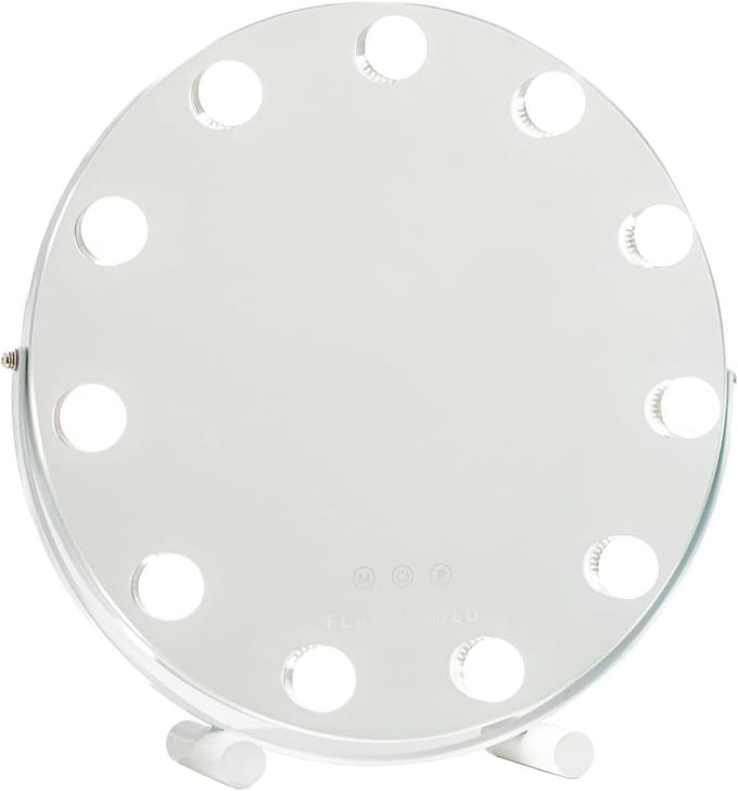 Make-up Spiegel met Verlichting - 11 LED - 3 Lichtmodi - Verstelbare Intensiteit - Touch Control - Verstelbare Positie - 42.5x10x42cm