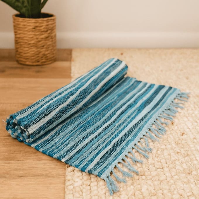Klein lappenkleed - 50x90cm - premium kwaliteit - Aqua Blues