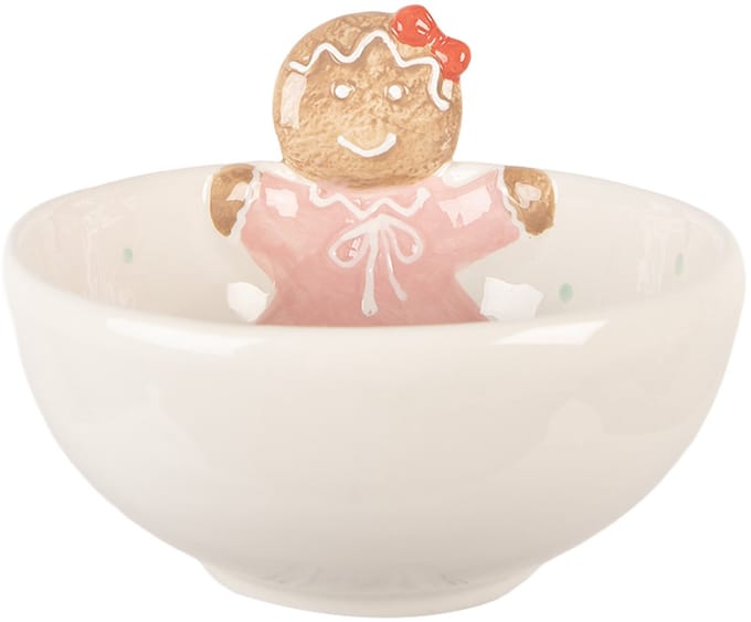 Clayre & Eef Decoratie schaal 700 ml Wit Keramiek