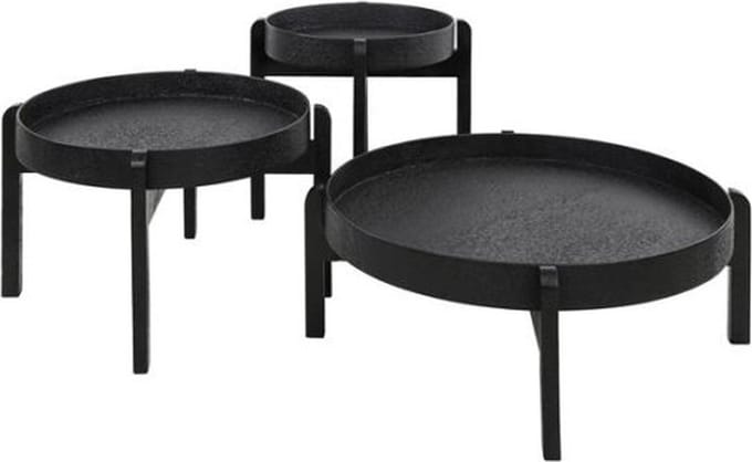 Salontafel Vancouver set van 3 metallic - Grijs | Meubelplaats