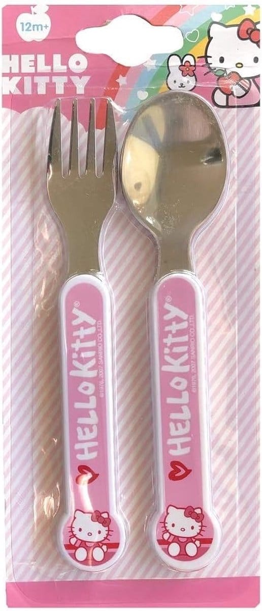 Hello Kitty Metalen Lepel en Vork Set Geschikt voor 12 Maanden +