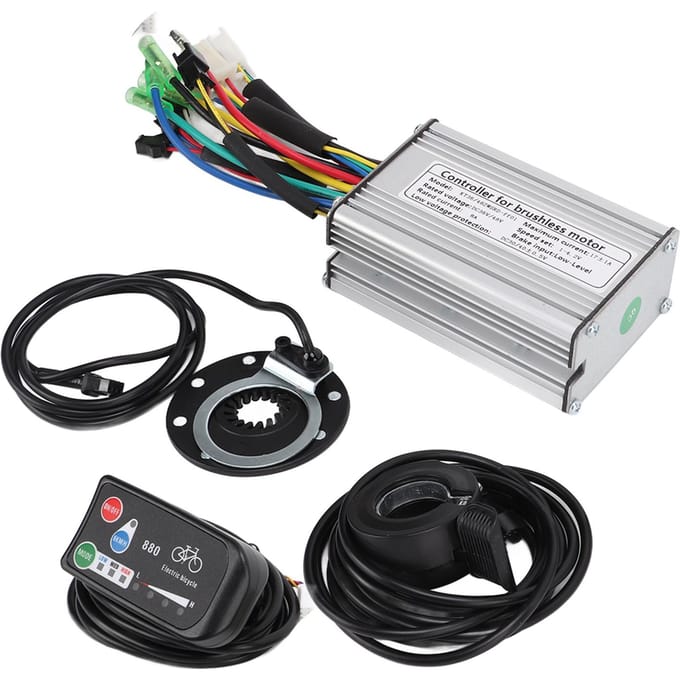 Elektrische Fiets 17A Controller met KTLED880 Display Sensor Gaskit voor 350W Motor white
