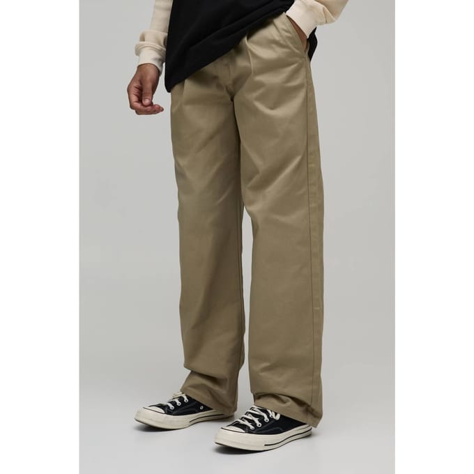 Relaxed Fit Plooifront Work 365 Pantalon | Sand | Size 28