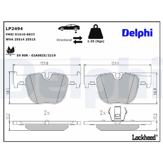 Remblokkenset, schijfrem DELPHI LP2494