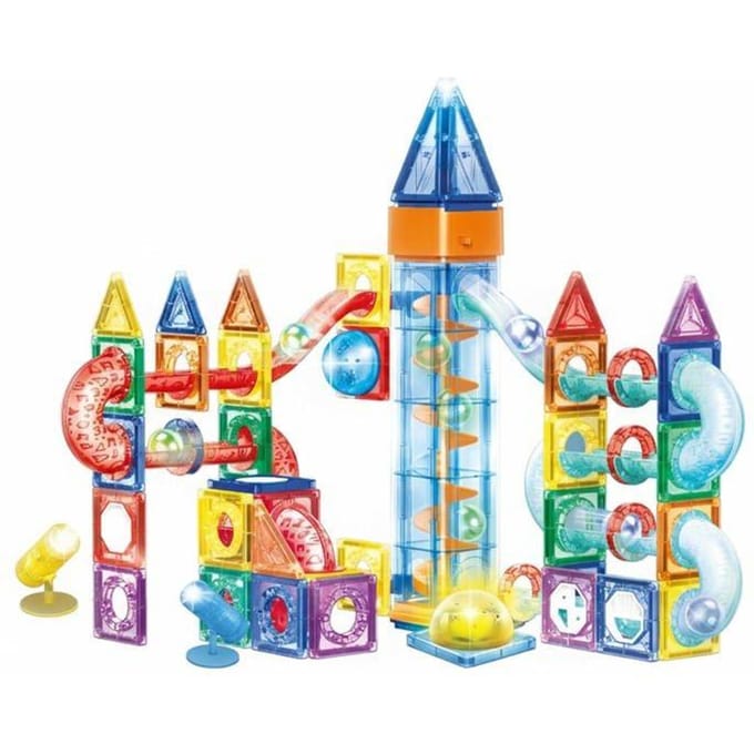 Springos® Magnetisch speelgoed - Knikkerbaan - 134 Stuks - Montessori speelgoed - Speelgoed kinderen