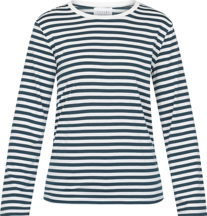 SISTERS POINT Hico-ls - Dames Top - Pine/cream - Maat S