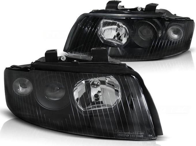 Koplampen AUDI A4 B6 10 00-10 04 ZWART