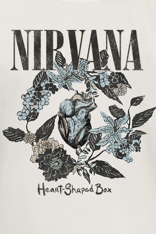 Nirvana T-shirt - Heart Shape Box - S tot 3XL - voor Mannen - wit