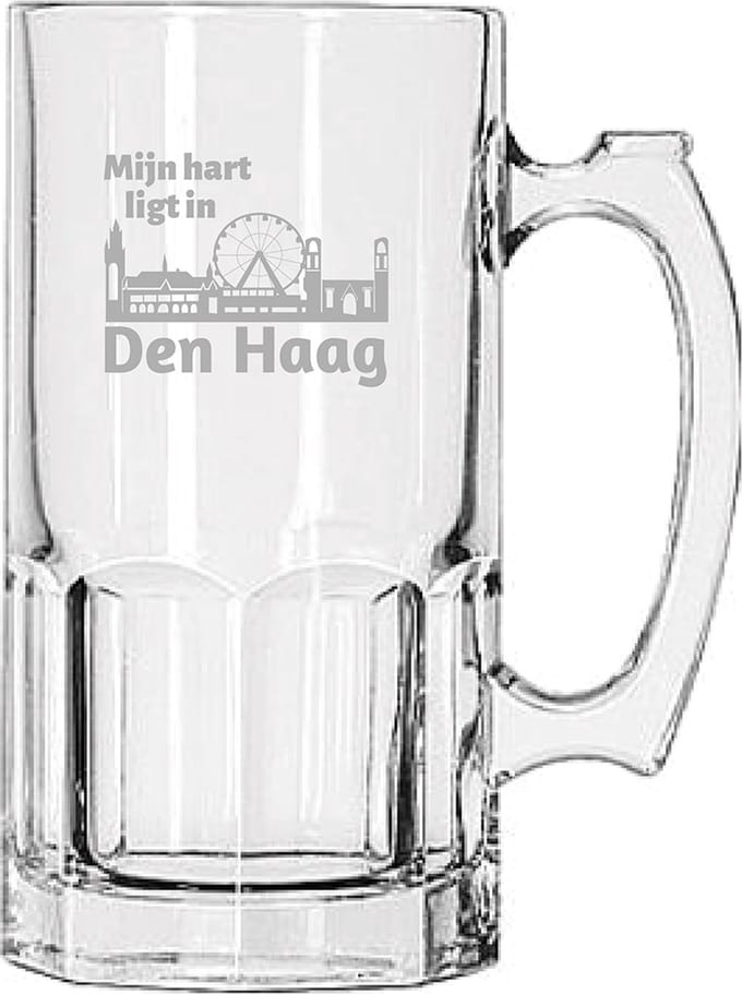 Gegraveerde Bierpul 1ltr Den Haag
