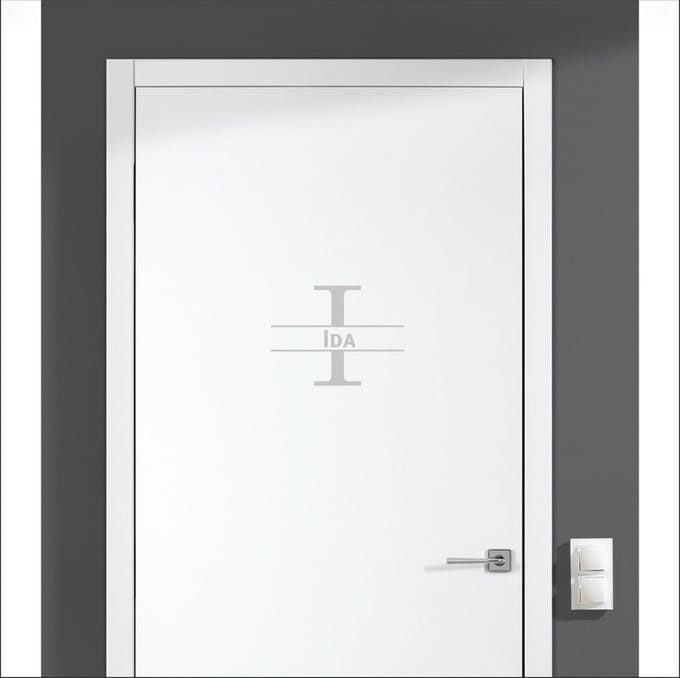 Deursticker Met Naam -  Ida - Zilver