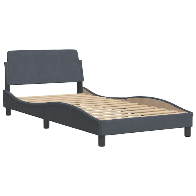vidaXL - Bedframe - "Dover" - 100x200 - cm - fluweel - donkergrijs