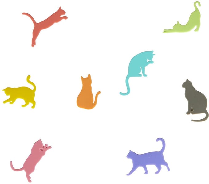 Balvi Glasmarker Sticky Cats x8 Diverse kleuren