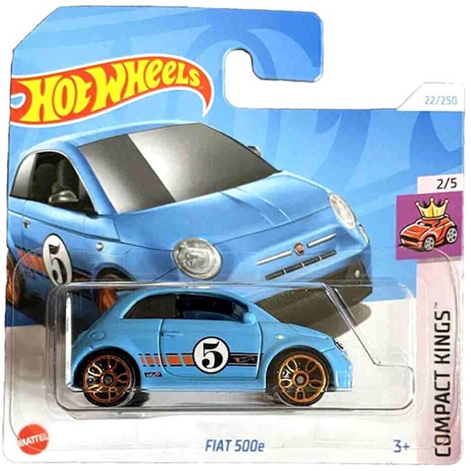 HOT WHEELS FIAT 500e 22/250 BLUE 1:64 HW COMPACT KINGS 2/5 2024