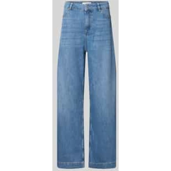 Wide fit jeans met logopatch, model 'Musc'
