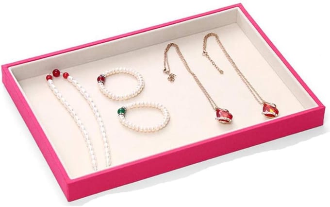 Sieradendoos - Ringendoos Sieradenorganizer - Sieraden Opbergen - Fluwelen Afwerking - 30 x 20 x 10 cm - Grijs