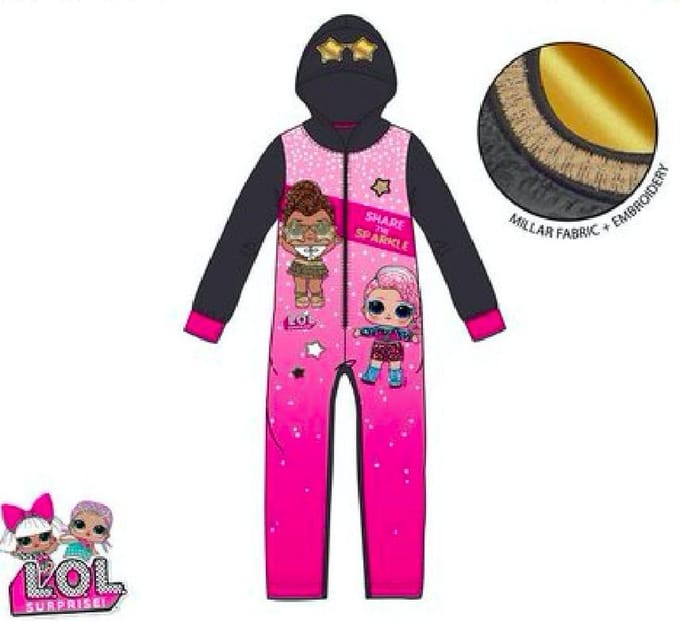 L.O.L Surprise onesie - pyjama - roos - SHARE THE SPARKLE - Maat 110 / 5 jaar