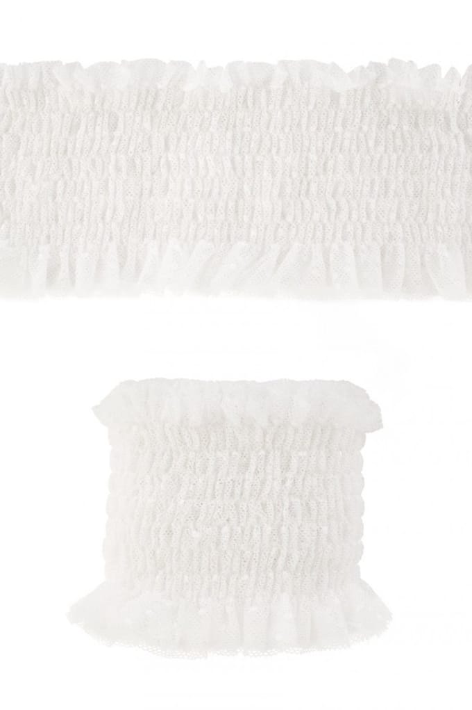 Luxe elastische kant breed wit