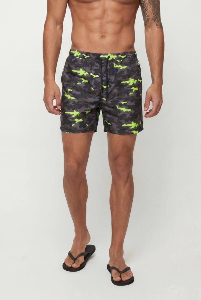 Camo Zwemshort Middellange Lengte | Yellow | Size Medium