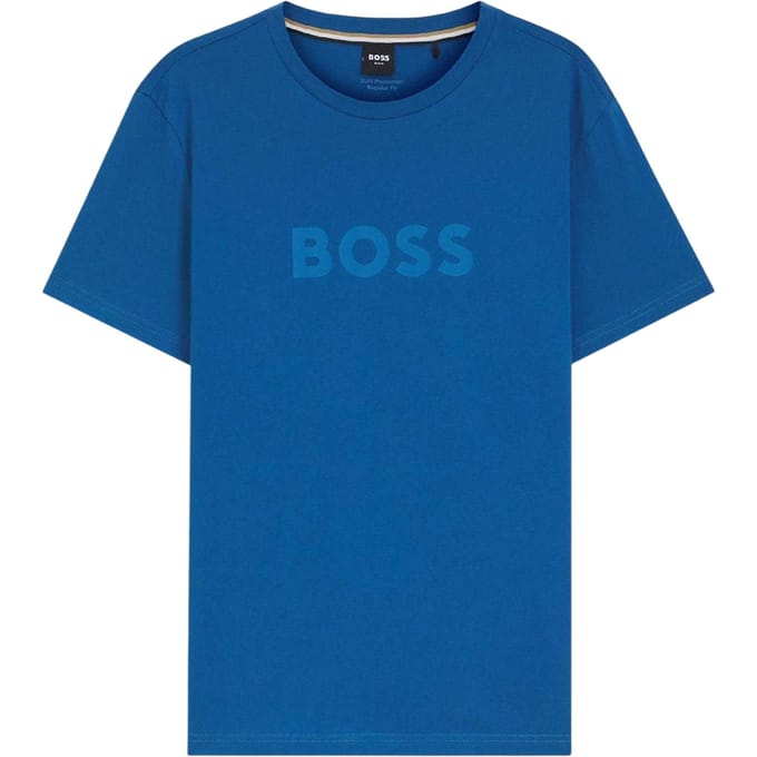 Boss Heren T-shirt katoen met logo (Blauw)