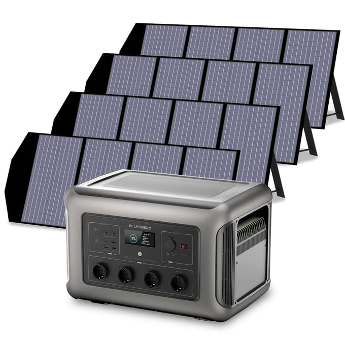 ALLPOWERS Solar Generator Kit 3500W (R3500 V2 + SP029 140W Solar Panel) - R3500+4PCS SP029 140W Solar Panel
